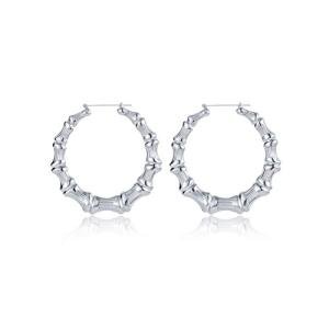 White Bamboo Hoop Earrings for Hip-Hop Style