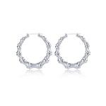 White Bamboo Hoop Earrings for Hip-Hop Style
