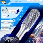 10-Piece Tungsten Carbide Burrs Set for Grinders