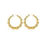 Gold-Plated Bamboo Hoop Earrings for Women