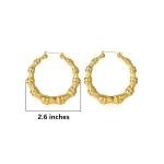 Gold-Plated Bamboo Hoop Earrings for Women