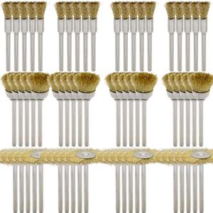 60-Piece Brass Wire Brush Set for Metal Cleaning