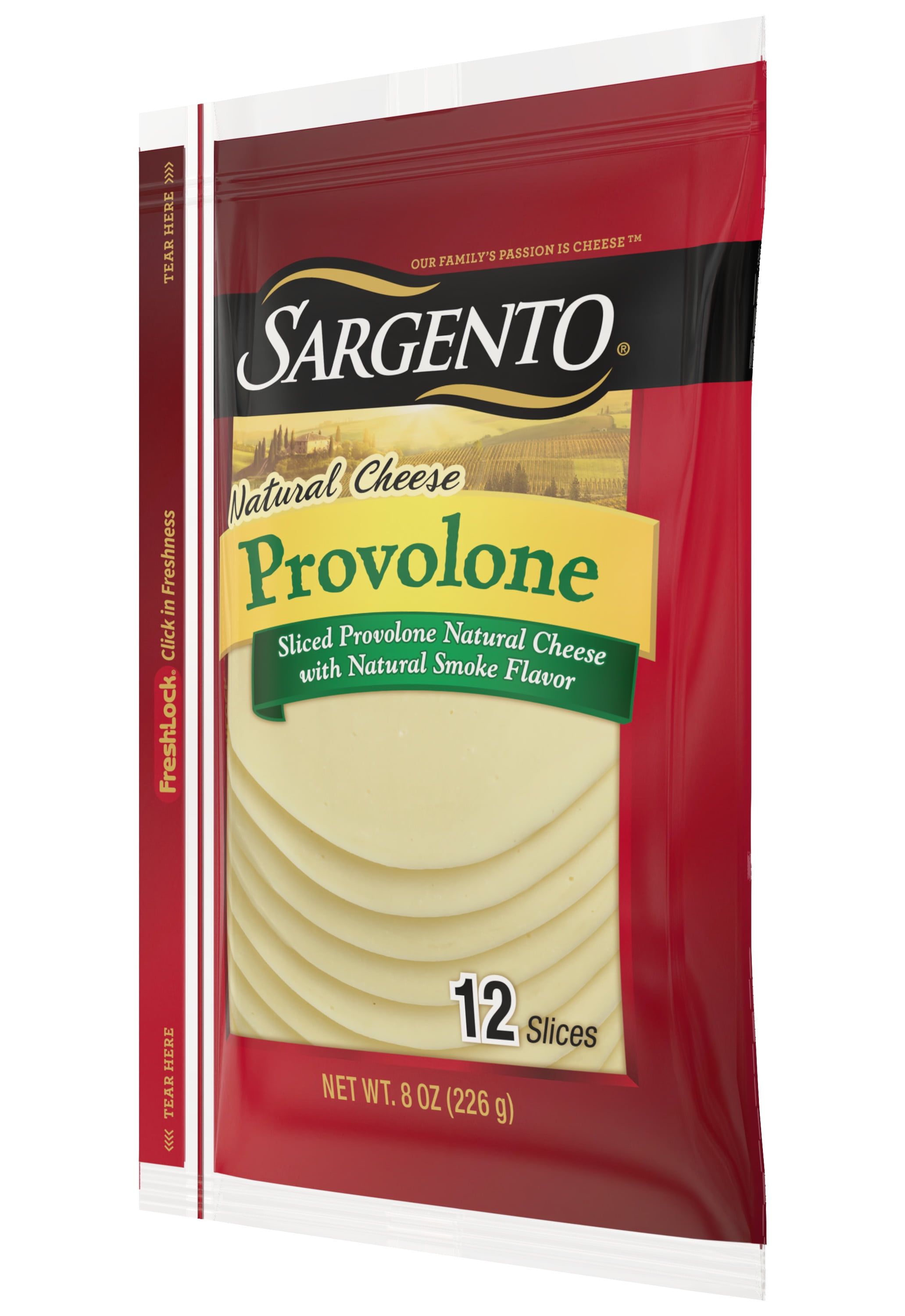 Natural Smoke Provolone Cheese Slices - 12 pack