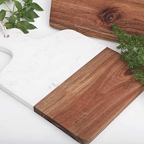 Marble and Wood Serving Board for Fruits & Steak