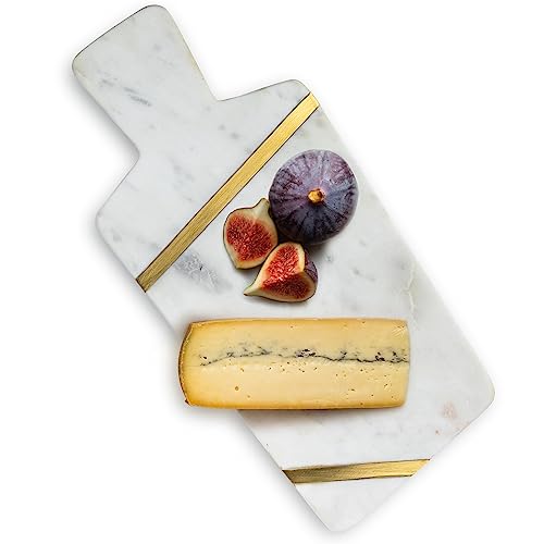 Marble & Brass Charcuterie Board - 15" Long