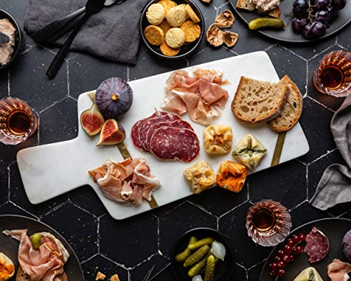 Marble & Brass Charcuterie Board - 15" Long