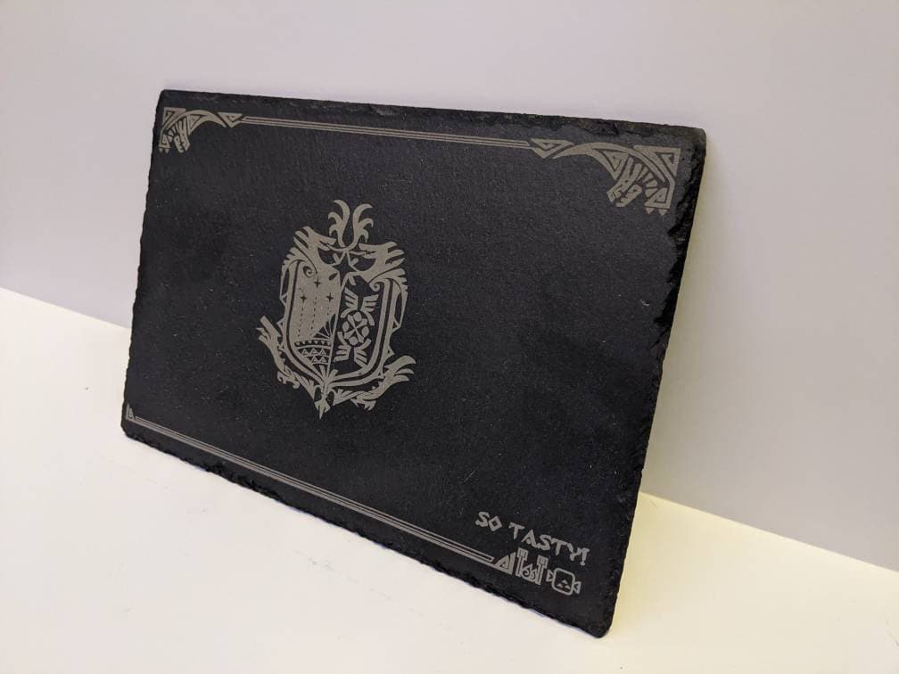 Monster Hunter Cheese Cutting Board with Engraved Design