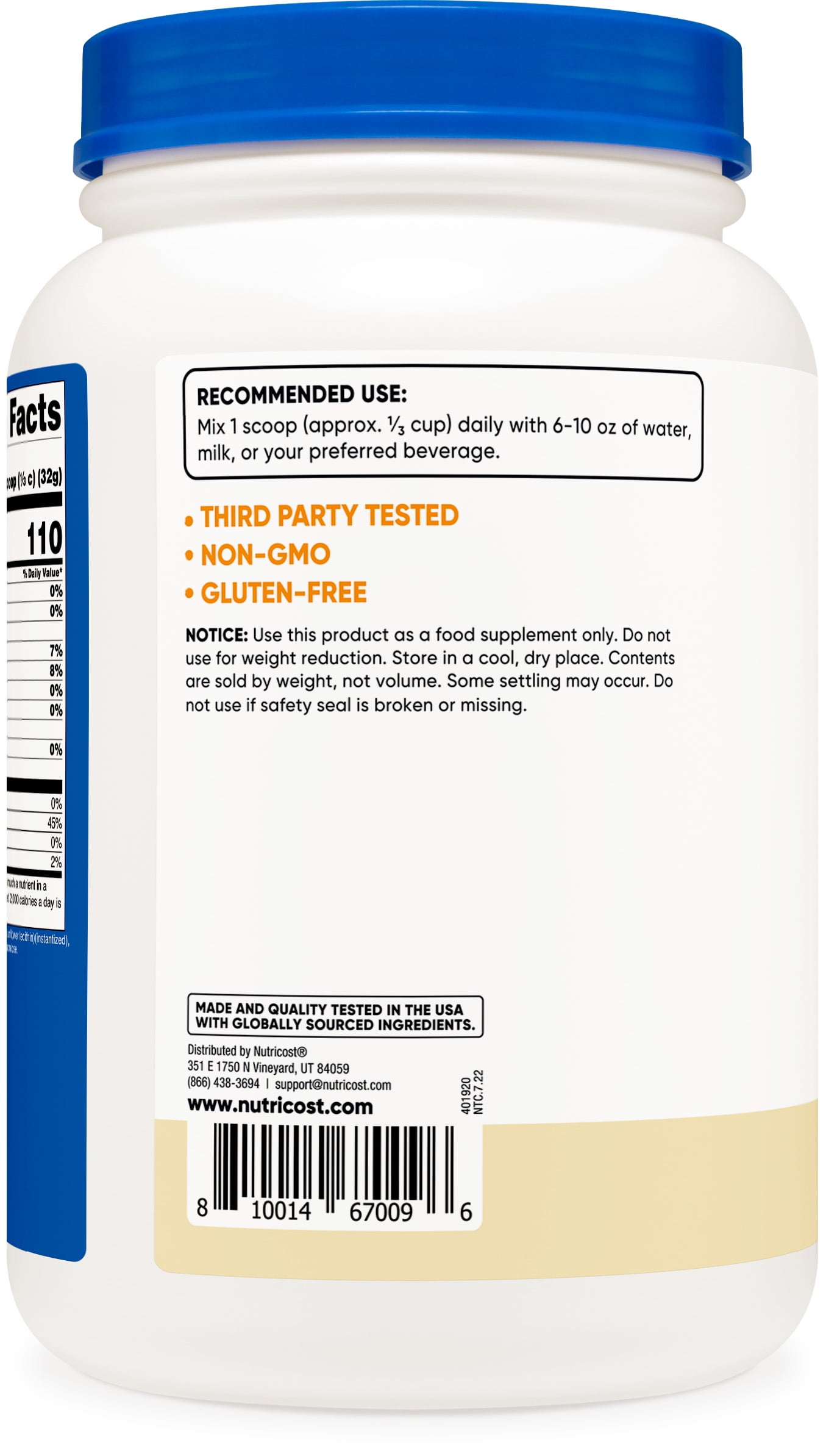 Vanilla 2lb Micellar Casein Protein Powder