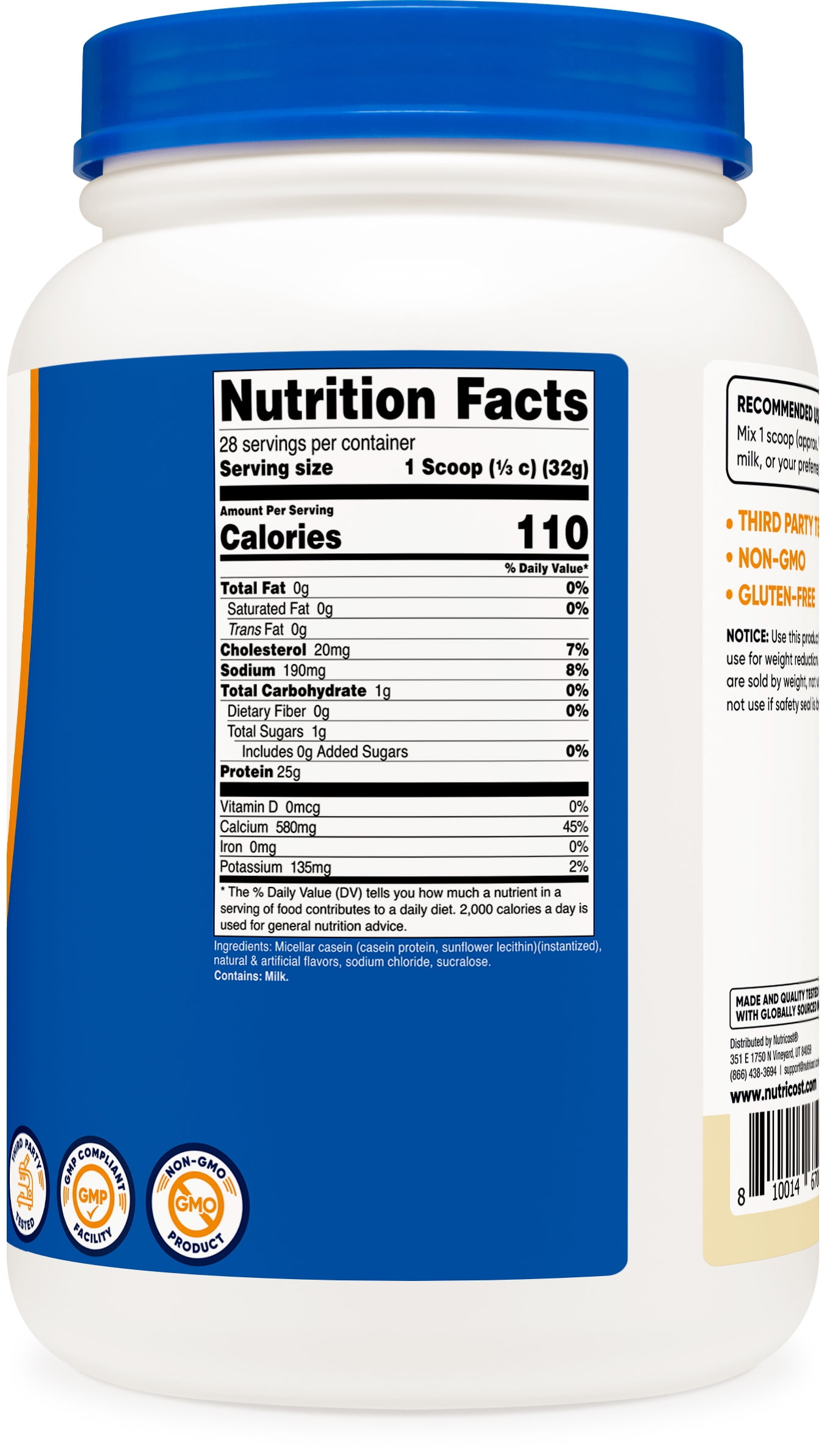 Vanilla 2lb Micellar Casein Protein Powder