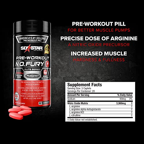 Six Star Nitric Oxide Fury Pre-Workout Pills