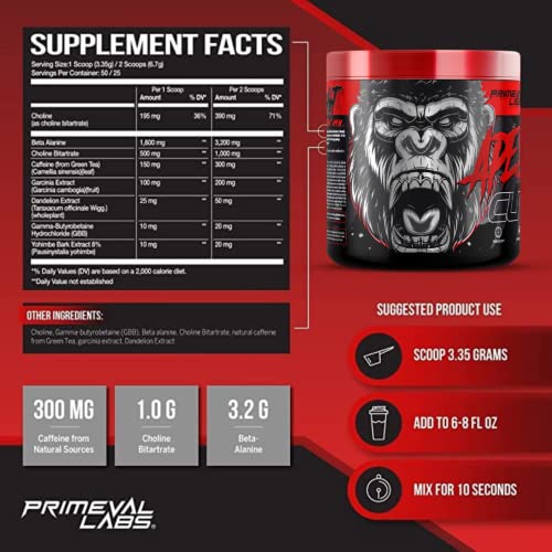 Primeval Labs Ape Cutz Pre Workout Powder