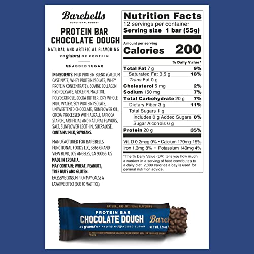 Barebells Chocolate Dough Protein Bars - 12 Pack