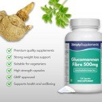 Glucomannan 500mg Capsules - Appetite Suppressant, 120 Count