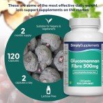 Glucomannan 500mg Capsules - Appetite Suppressant, 120 Count