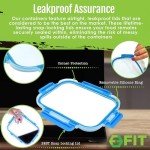 Glass Meal Prep Containers with Lids - 3 Compartment