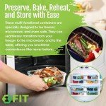 Glass Meal Prep Containers with Lids - 3 Compartment