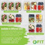 Glass Meal Prep Containers with Lids - 3 Compartment
