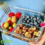 Glass Meal Prep Containers with Lids - 3 Compartment