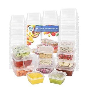 Small Plastic Portion Cups with Lids - 200 Pack