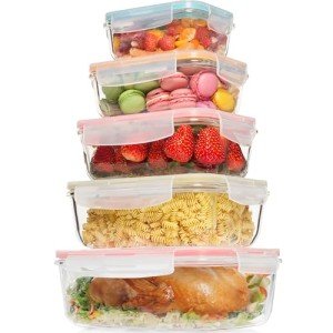 Glass Food Storage Containers Set for Meal Prep