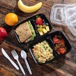 Reusable 2-Compartment Meal Prep Containers - 25 Sets