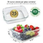 Brieftons 5-Pack Glass Food Storage Containers, 850ml