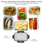 Brieftons 5-Pack Glass Food Storage Containers, 850ml