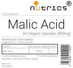 Nutrics® Pure Malic Acid 900mg Vegan Capsules