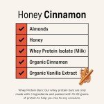 Honey Cinnamon Whey Protein Bars - 18g Protein