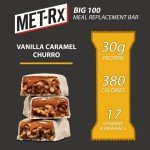 MetRX Big 100 Vanilla Caramel Churro Bars, 9 Pack