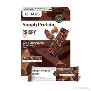 Dark Chocolate Almond Protein Bars - Plant-Based, Low Carb