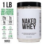 Naked WHEY 1LB 100% Grass Fed Unflavored Whey Protein Powder - US Farms, Only 1 Ingredient, Undenatured - No GMO, Soy or Gluten - No Preservatives - Promote Muscle Growth and Recovery - 15 Servings