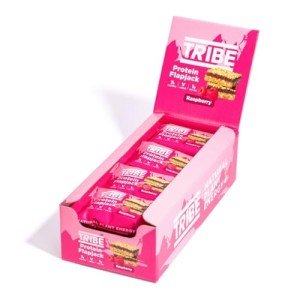 TRIBE Raspberry Protein Flapjack Bars – 12 Pack