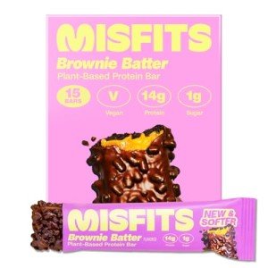 Misfits Vegan Brownie Batter Protein Bars - 15 Pack