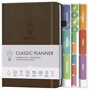 Wellness Daily Planner and Gratitude Journal (Brown)