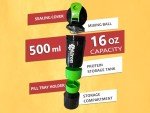 Leak-Proof 500ml Protein Shaker Bottle - Green