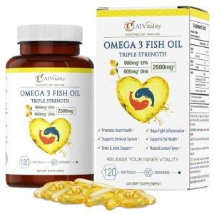 Triple Strength Omega 3 Fish Oil Supplement - 120 Softgels