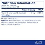 P5P 50 Vitamin B6 Supplement for Energy - 180 Caps
