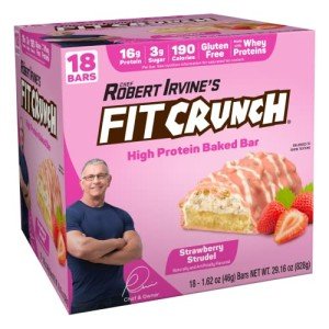 FitCrunch Strawberry Strudel Protein Bars – 18 Count