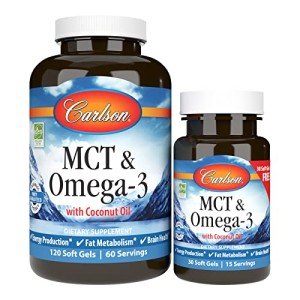 Carlson Labs MCT & Omega-3 Softgels, 150 Count