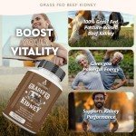 Grass Fed Beef Kidney Supplement, 3000mg, 180 Capsules