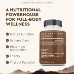 Grass Fed Beef Kidney Supplement, 3000mg, 180 Capsules