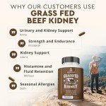 Grass Fed Beef Kidney Supplement, 3000mg, 180 Capsules