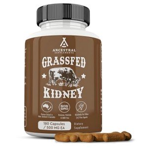 Grass Fed Beef Kidney Supplement, 3000mg, 180 Capsules