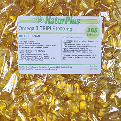 365-Day Supply: NaturPlus Omega-3 Fish Oil Softgels