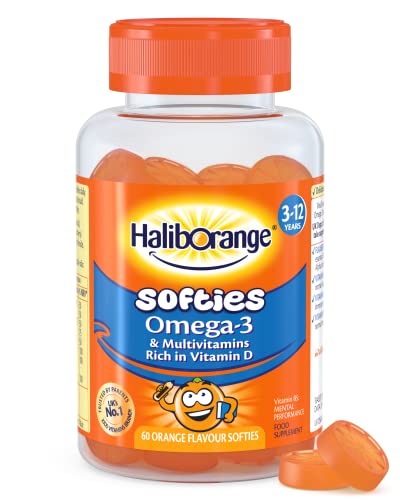 Omega-3 & Multivitamin Orange Softies for Kids, 60 Pack