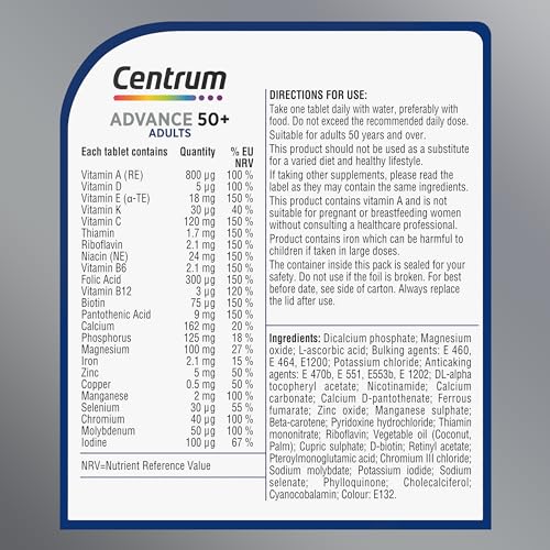 Centrum Advance 50+ Multivitamin Minerals 180 ct Tablets