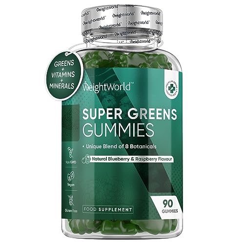 Energy-Boosting Vegan Super Greens Gummies with Blueberry & Raspberry