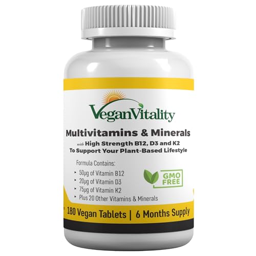 High Strength Vegan Multivitamins for 6 Months Supply