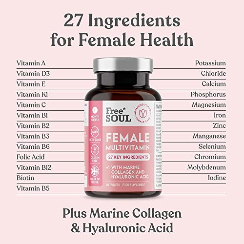 Free Soul Women's Multivitamins with Collagen & Hyaluronic Acid